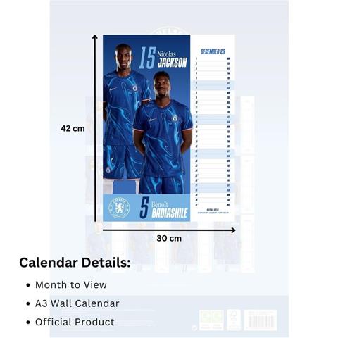 Chelsea F.C A3 Calendar 2025