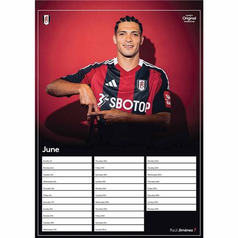 Fulham F.C A3 Calendar 2025