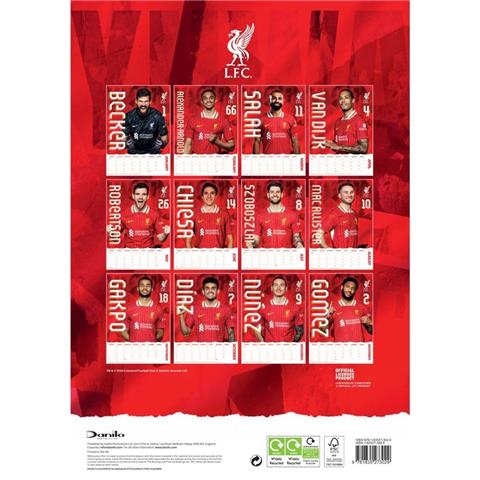 Liverpool F.C A3 Calendar 2025