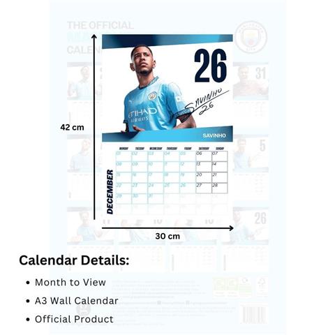 Manchester City F.C A3 Calendar 2025