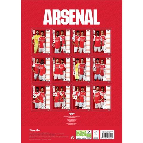 Arsenal F.C A3 Calendar 2026