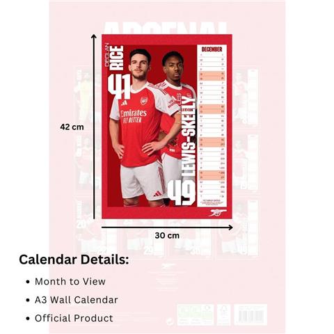 Arsenal F.C A3 Calendar 2026