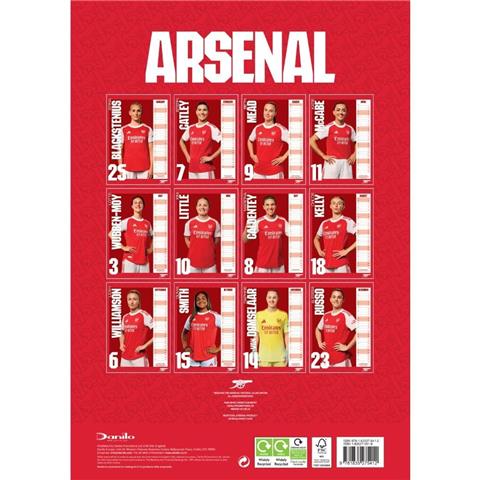 Arsenal F.C Womens A3 Calendar 2026