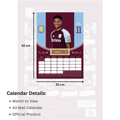 Aston Villa F.C A3 Calendar 2026