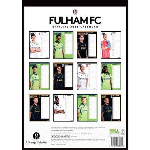 Fulham F.C A3 Calendar 2026