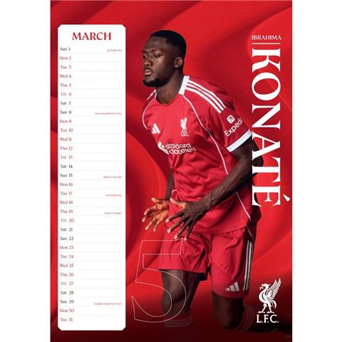 Liverpool F.C Calendar 2026