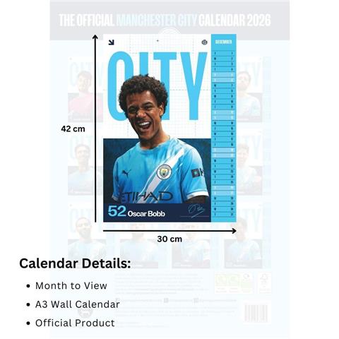 Manchester City F.C Calendar 2026